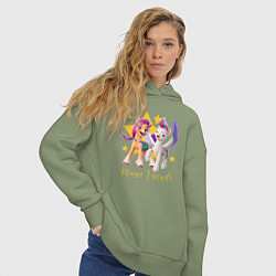 Толстовка оверсайз женская Magic Pony Friends, цвет: авокадо — фото 2