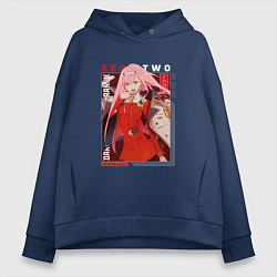 Женское худи оверсайз Zero Two с надписями, Darling in the Franxx Милый