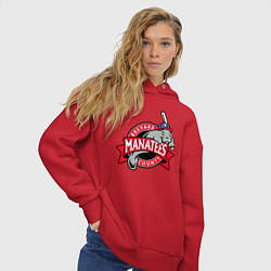 Толстовка оверсайз женская Brevard County Manatees - baseball team, цвет: красный — фото 2