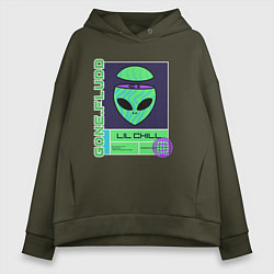 Толстовка оверсайз женская GONE FLUDD UFO, цвет: хаки