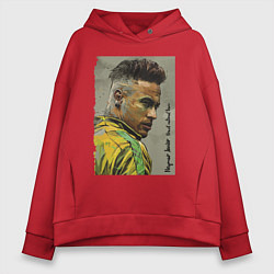 Толстовка оверсайз женская Neymar Junior - Brazil national team, цвет: красный