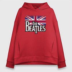 Толстовка оверсайз женская The Beatles Great Britain Битлз, цвет: красный