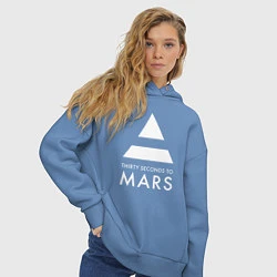 Толстовка оверсайз женская 30 Seconds to Mars: 30 секунд, цвет: мягкое небо — фото 2