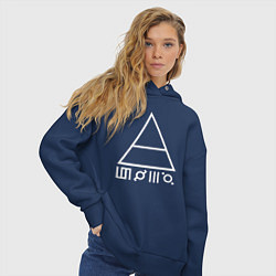 Толстовка оверсайз женская 30 Seconds to Mars - Logo, цвет: тёмно-синий — фото 2