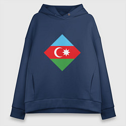 Толстовка оверсайз женская Flag Azerbaijan, цвет: тёмно-синий