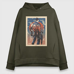 Толстовка оверсайз женская Yoru art, цвет: хаки