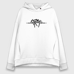Толстовка оверсайз женская Stray Logo, цвет: белый