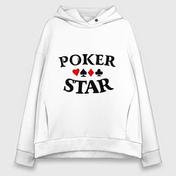 Толстовка оверсайз женская Poker Star, цвет: белый