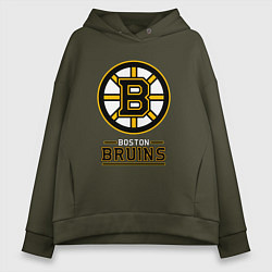 Толстовка оверсайз женская Boston Bruins , Бостон Брюинз, цвет: хаки