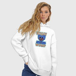 Толстовка оверсайз женская Huggy Wuggy Hugs, цвет: белый — фото 2