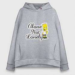 Женское худи оверсайз Alone not lonely Барт