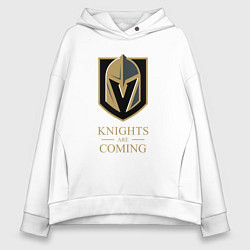 Толстовка оверсайз женская Knights are coming , Вегас Голден Найтс , Vegas Go, цвет: белый