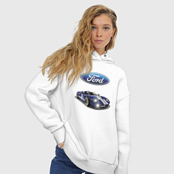 Толстовка оверсайз женская Ford Racing team, цвет: белый — фото 2