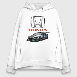 Толстовка оверсайз женская Honda Racing team, цвет: белый