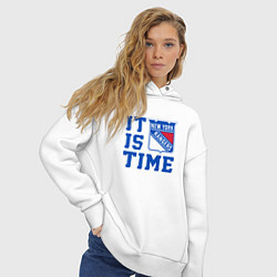 Толстовка оверсайз женская It is New York Rangers Time Нью Йорк Рейнджерс, цвет: белый — фото 2