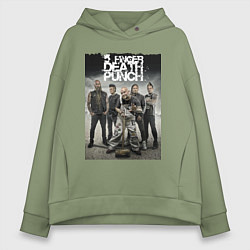Толстовка оверсайз женская Five Finger Death Punch!, цвет: авокадо