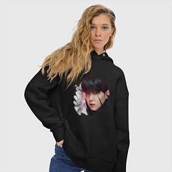 Толстовка оверсайз женская Agust D SUGA BTS, цвет: черный — фото 2