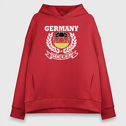 Толстовка оверсайз женская Футбол Германия, цвет: красный