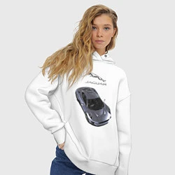 Толстовка оверсайз женская Jaguar Motorsport, цвет: белый — фото 2