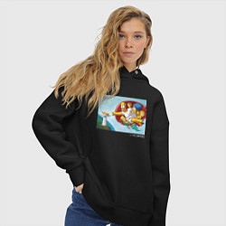 Толстовка оверсайз женская Симпсоны Simpsons, цвет: черный — фото 2