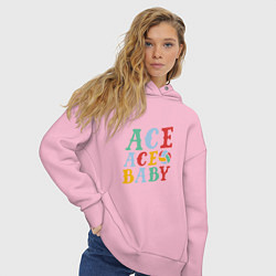 Толстовка оверсайз женская Ace Ace Baby, цвет: светло-розовый — фото 2