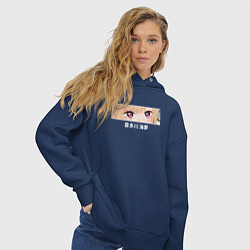 Толстовка оверсайз женская МАРИН КИТАГАВА eyes, цвет: тёмно-синий — фото 2