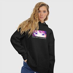 Толстовка оверсайз женская Персонаж Коми, цвет: черный — фото 2