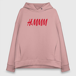 Толстовка оверсайз женская H&MMM LOGO, цвет: пыльно-розовый