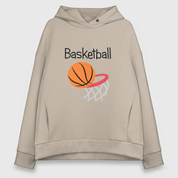 Толстовка оверсайз женская Game Basketball, цвет: миндальный