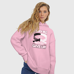 Толстовка оверсайз женская Черный пояс - это белый пояс, который отказался сд, цвет: светло-розовый — фото 2