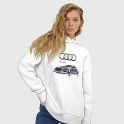 Толстовка оверсайз женская Audi Germany Car, цвет: белый — фото 2