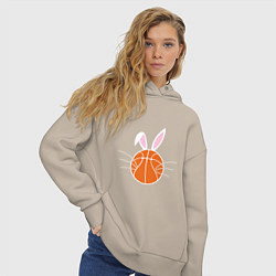 Толстовка оверсайз женская Basketball Bunny, цвет: миндальный — фото 2