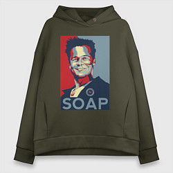 Толстовка оверсайз женская Soаp club, цвет: хаки