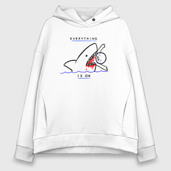Толстовка оверсайз женская Everything is OK, цвет: белый