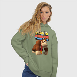 Толстовка оверсайз женская Mario Donkey Kong Nintendo, цвет: авокадо — фото 2