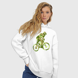 Толстовка оверсайз женская BMX Camouflage Retro, цвет: белый — фото 2