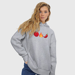 Толстовка оверсайз женская Emoji RHCP, цвет: меланж — фото 2