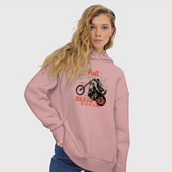 Толстовка оверсайз женская Full Throttle Полный газ, цвет: пыльно-розовый — фото 2