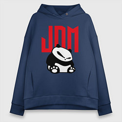 Толстовка оверсайз женская JDM Panda Japan Симпатяга, цвет: тёмно-синий