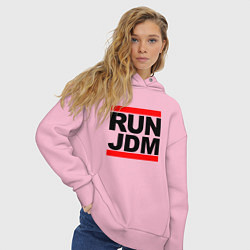 Толстовка оверсайз женская Run JDM Japan, цвет: светло-розовый — фото 2