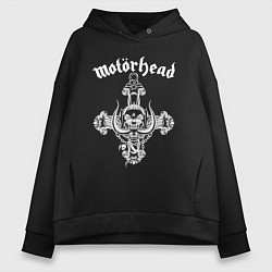 Толстовка оверсайз женская Motorhead lemmy, цвет: черный