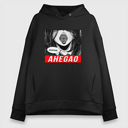 Женское худи оверсайз Девушка с открытым ртом Ahegao