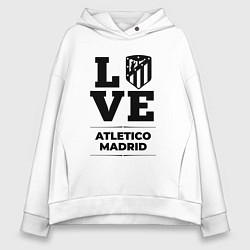 Толстовка оверсайз женская Atletico Madrid Love Классика, цвет: белый