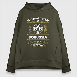 Толстовка оверсайз женская Borussia FC 1, цвет: хаки