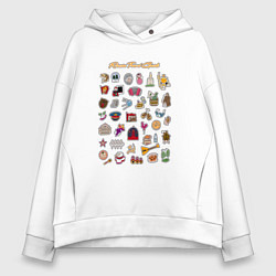 Толстовка оверсайз женская Russia Travel Guide Icons, цвет: белый