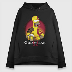 Толстовка оверсайз женская Homer god of bar, цвет: черный