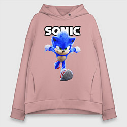Толстовка оверсайз женская Sonic the Hedgehog 2022, цвет: пыльно-розовый