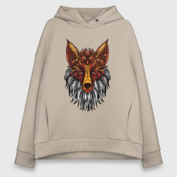 Женское худи оверсайз Лиса в стиле Мандала Mandala Fox