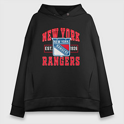 Толстовка оверсайз женская NY RANGERS NHL НЬЮ-ЙОРК РЕЙНДЖЕРС, цвет: черный