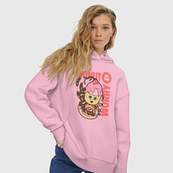 Толстовка оверсайз женская Donut worry just flow, цвет: светло-розовый — фото 2